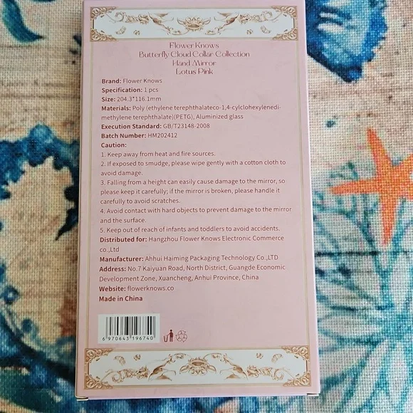 Flower Knows Butterfly Cloud Hand Mirror Lotus Pink - Picture 8 of 10